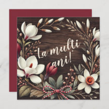 Customizable Rustic "La Mulți Ani" Floral 