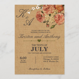 Customizable Rustic Wedding Invitations