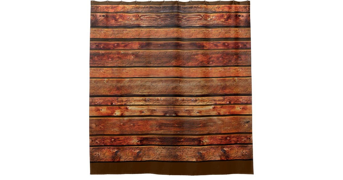 Customizable Rustic Wood Look Shower Curtain Zazzle