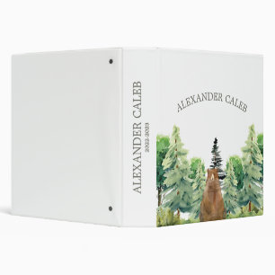 Customizable Rustic Woodland Baby Photo Album 3 Ri Ring Binder