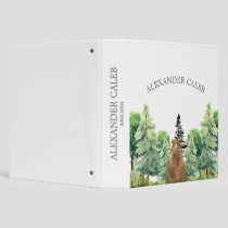 Customizable Rustic Woodland Baby Photo Album 3 Ring Binder