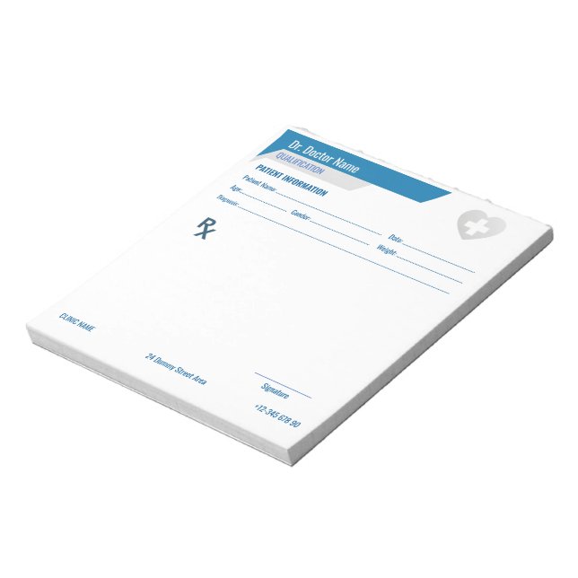 Customizable RX Pad for Doctors - Prescription Pad (Rotated)