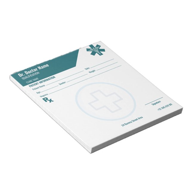 Customizable RX Pad Teal Doctor Prescription | Zazzle