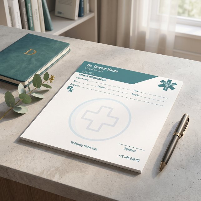 Customizable RX Pad Teal Doctor Prescription | Zazzle