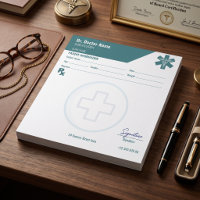 Customizable RX Pad Teal Doctor Prescription 