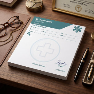 Customizable RX Pad Teal Doctor Prescription