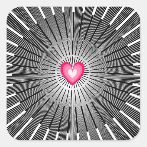 Customizable Sacred Heart _ Grey  White Cool Rad Square Sticker