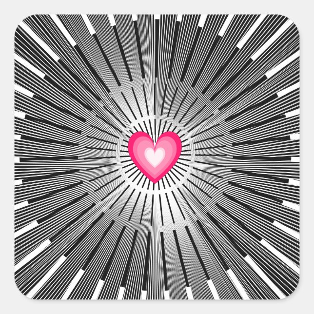 Customizable Sacred Heart - Grey & White Cool Rad Square Sticker (Front)