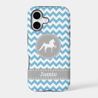 Customizable Saddlebred Blue Chevron iPhone 5 Case