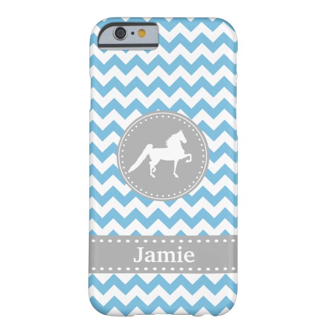 Customizable Saddlebred Blue Chevron iPhone 6 case (Back)