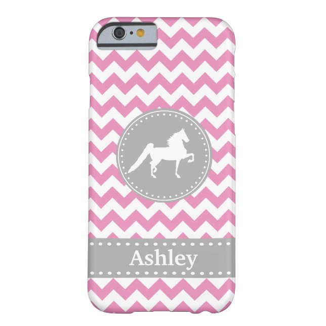 Customizable Saddlebred Pink Chevron iPhone 6 case (Back)