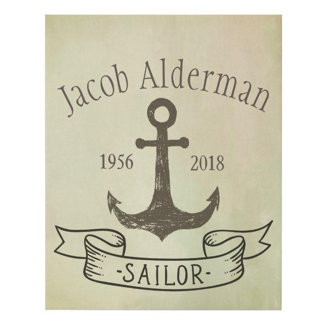 Customizable Sailor Memorial Faux Canvas Print (Front)