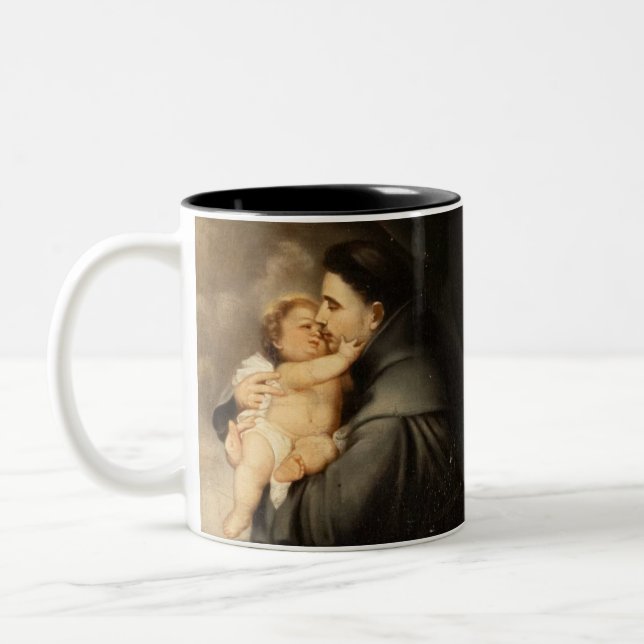 Customizable Saint Anthony Two-Tone Coffee Mug (Left)