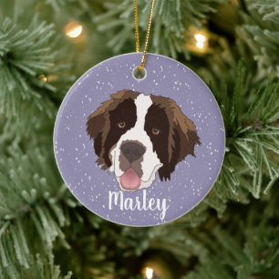 Customizable Saint Bernard  Ceramic Ornament