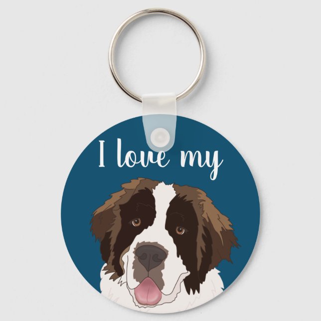 Customizable Saint Bernard Keychain (Front)