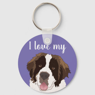 Customizable Saint Bernard Keychain
