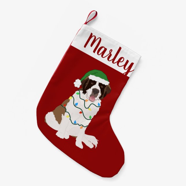 Customizable Saint Bernard  Small Christmas Stocking (Front (Hanging))