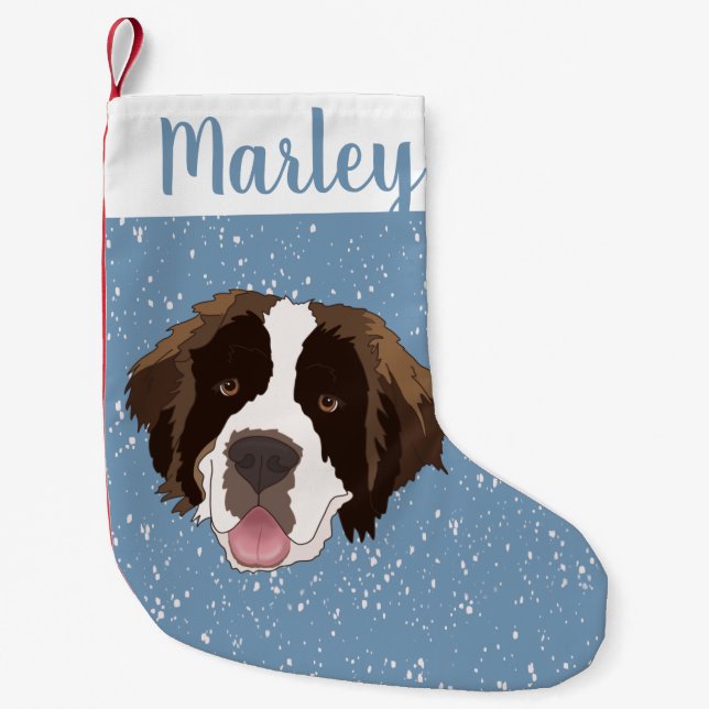 Customizable Saint Bernard Small Christmas Stocking (Front)