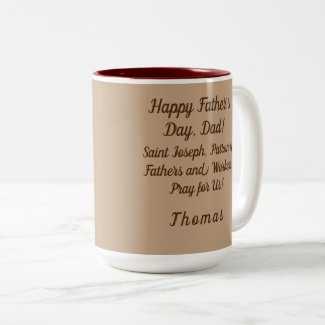 Customizable Saint Joseph Father's Day Two-Tone Coffee Mug