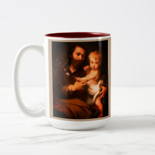Customizable Saint Joseph Father's Day Two-Tone Coffee Mug
