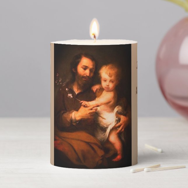 Customizable Saint Joseph Special Intention Pillar Candle (In Situ)