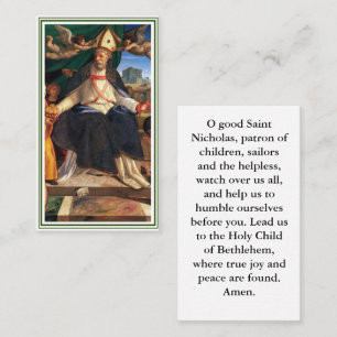 Customizable Saint Nicholas Prayer Card