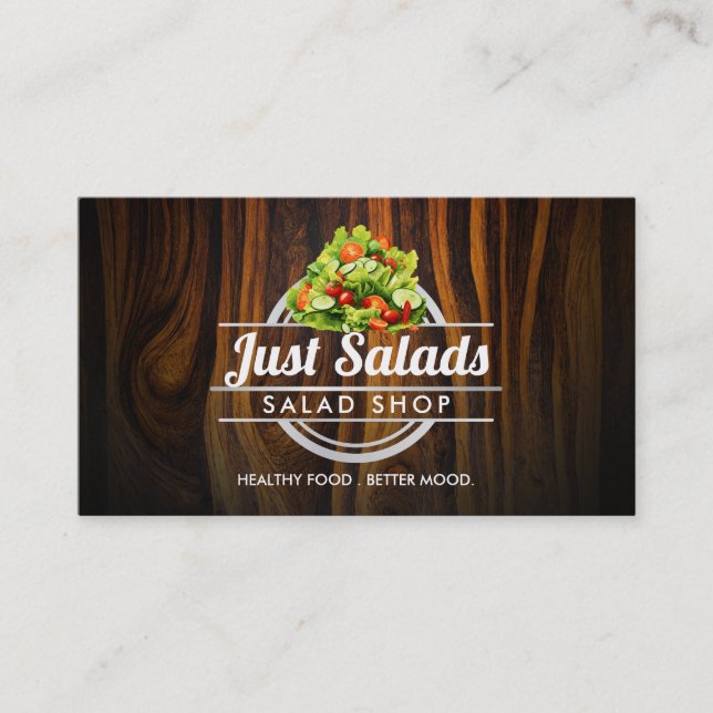 Customizable Salad Logo business cards (Front)