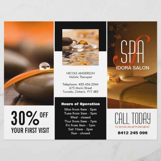 Customizable Salon and Spa Three Fold Flyer (Back)