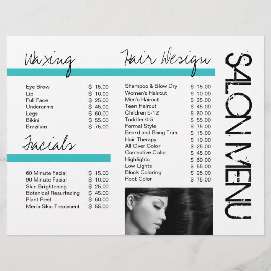 Customizable Salon Three Fold Flyer (Front)