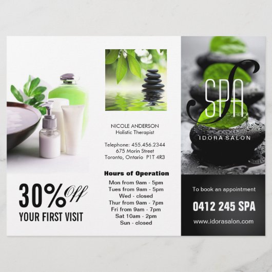 Customizable Salon Three Fold Flyer (Back)