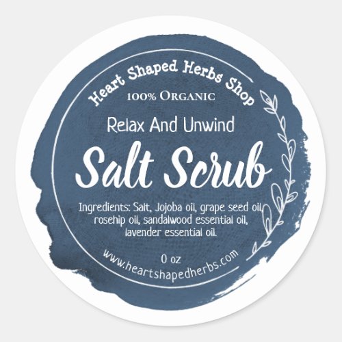 Customizable Salt Scrub Label Handmade Business