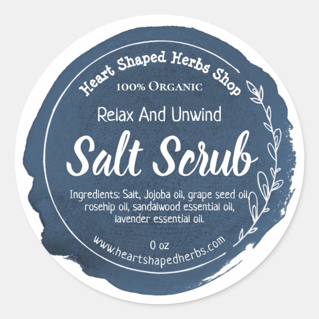 Customizable Salt Scrub Label Handmade Business (Front)