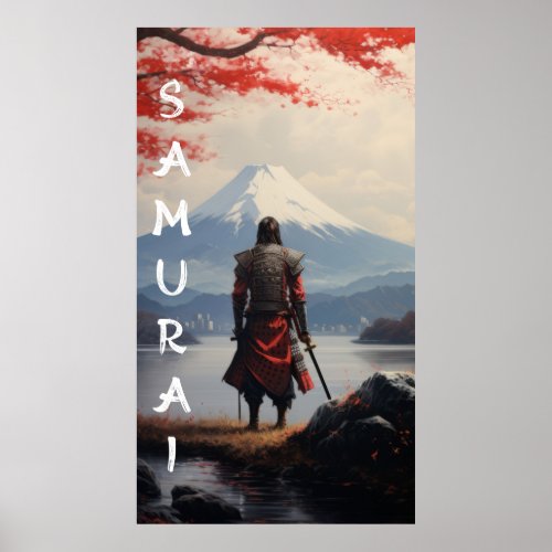 Customizable Samurai Warrior Ink Portrait Poster