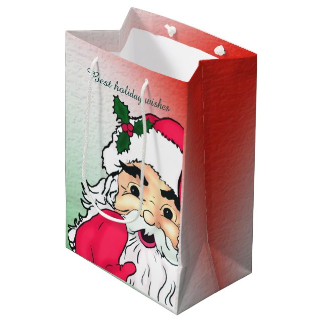 Customizable Santa claus Medium Gift Bag (Front Angled)