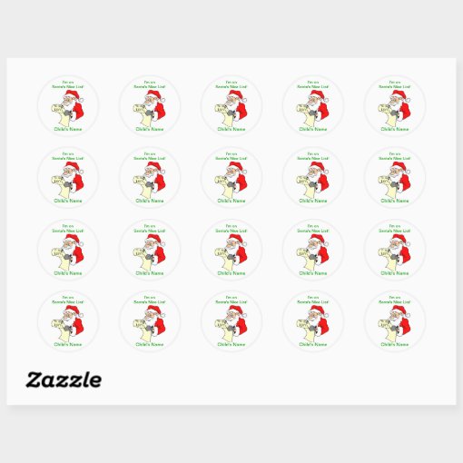 Customizable Santa Claus Nice List Stickers | Zazzle