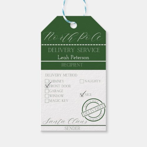 Customizable Santa Delivery Gift Tag 