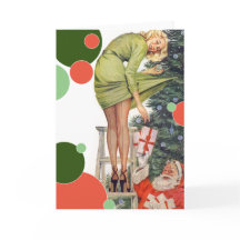 Customizable Santa & Pinup Girl Christmas