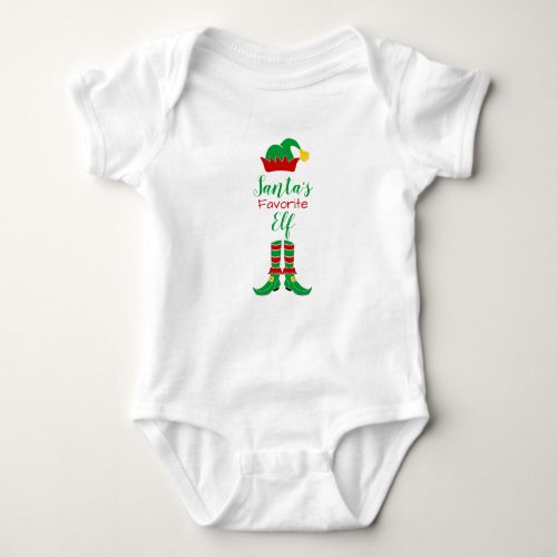 Customizable Santas Elf Christmas Baby Bodysuit