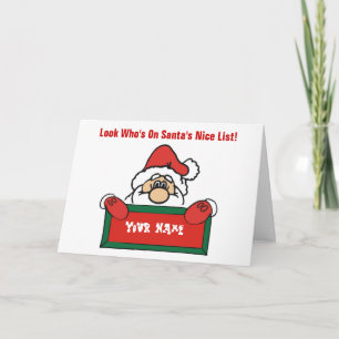 Customizable Santa's Nice List Card