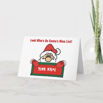Customizable Santa's Nice List Card by IndiaL at Zazzle