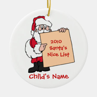 Customizable Santa's Nice List Ornament