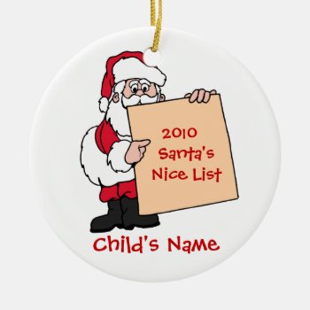 Customizable Santa's Nice List Ornament by IndiaL at Zazzle