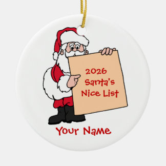 Customizable Santa's Nice List Ornament