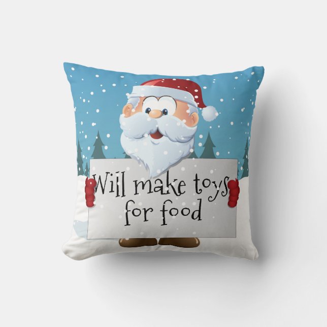 Customizable Santa's  Sign Throw Pillow (Front)