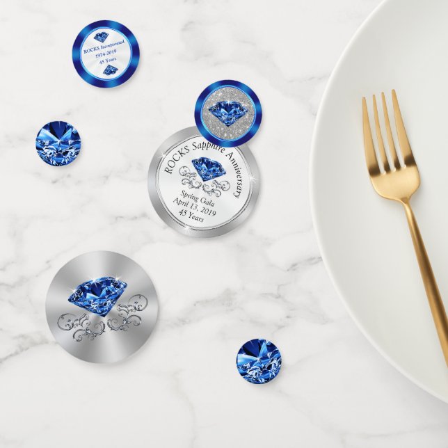 Customizable Sapphire Blue, Silver Table Confetti (Group)