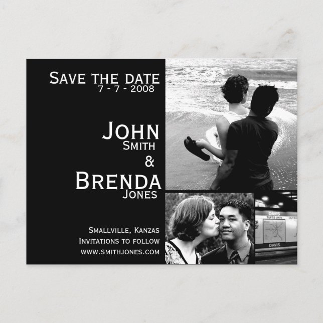 Customizable Save the Date Announcement Postcard (Front)