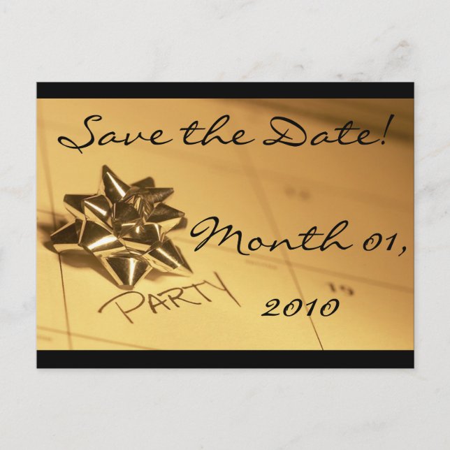 Customizable Save the Date! Announcement Postcard (Front)