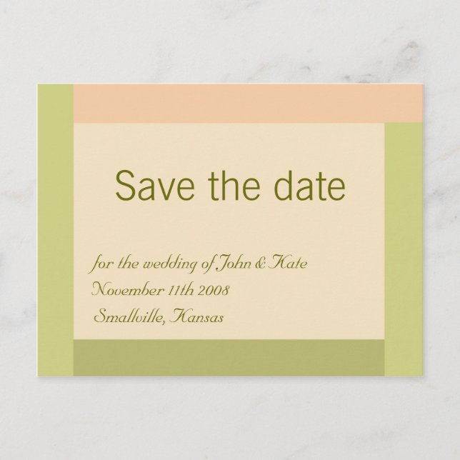 Customizable Save the Date : Authentic Announcement Postcard (Front)