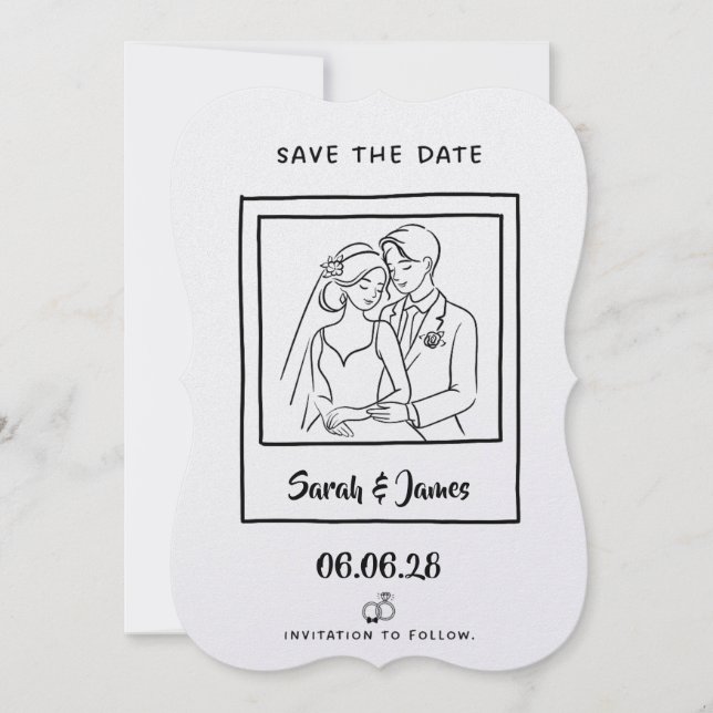 Customizable Save the Date  Bride groom (Front)