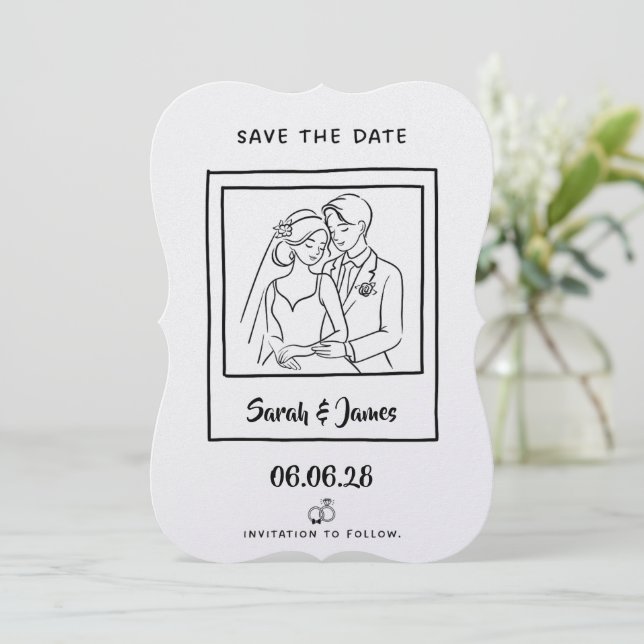 Customizable Save the Date  Bride groom  (Standing Front)